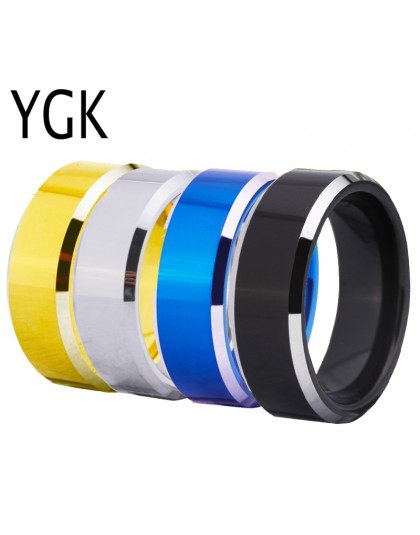 8MM pierścienie wolframowe klasyczne obrączki dla kobiet męskie obrączki DIY Customs logo grawerowanie biżuteria z wolframu Part