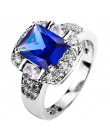 Lingmei Fashion urocza ładna, damska biżuteria Party Purple & White CZ srebro 925 rozmiar pierścionka 6 7 8 9 10 11 12 13 prezen