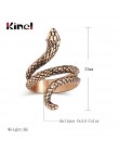 Kinel Fashion Snake Rings dla kobiet złoty kolor czarny metale ciężkie pierścień Punk Rock Vintage biżuteria dla zwierząt hurtow