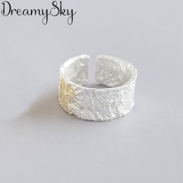 Koreański 925 Sterling Silver duże pierścienie dla kobiet biżuteria zaręczynowa osobowość przesadzone dziewczyny otwarte antyczn