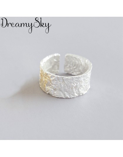 Koreański 925 Sterling Silver duże pierścienie dla kobiet biżuteria zaręczynowa osobowość przesadzone dziewczyny otwarte antyczn