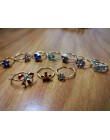 AOMU hurtownia 10 sztuk kot kreskówkowy kwiat biżuteria wiele mieszane piękne dziewczyny chłopcy księżniczka kryształ Rhinestone