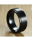 Vnox 8mm obrotowy pierścień podstawowy dla mężczyzn czarny stal nierdzewna Casual męski Anel stylowy Punk Spinner Alliance biżut