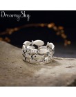 2019 Bijoux 925 Sterling silver fish Rings dla kobiet prezenty świąteczne regulowany otwarty pierścień panie biżuteria boho Anil