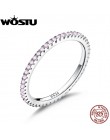 WOSTU oryginalna 100% 925 Sterling Silver proste geometryczne okrągłe pojedyncze wieżowych pierścienie dla kobiet prezent na boż