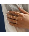 LETAPI 11 sztuk/zestaw prosta konstrukcja okrągłe złote kolorowe pierścienie zestaw dla kobiet Handmade geometria Finger zestaw 