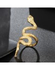 Kinel Fashion Snake Rings dla kobiet złoty kolor czarny metale ciężkie pierścień Punk Rock Vintage biżuteria dla zwierząt hurtow