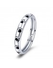 WOSTU oryginalna 100% 925 Sterling Silver proste geometryczne okrągłe pojedyncze wieżowych pierścienie dla kobiet prezent na boż