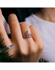 UMODE pierścienie koronne dla kobiet cyrkonia różowe złoto obietnica pierścionki moda luksusowe ślubne biżuteria zaręczynowa akc