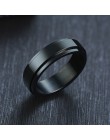Vnox 8mm obrotowy pierścień podstawowy dla mężczyzn czarny stal nierdzewna Casual męski Anel stylowy Punk Spinner Alliance biżut