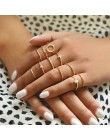 LETAPI 11 sztuk/zestaw prosta konstrukcja okrągłe złote kolorowe pierścienie zestaw dla kobiet Handmade geometria Finger zestaw 