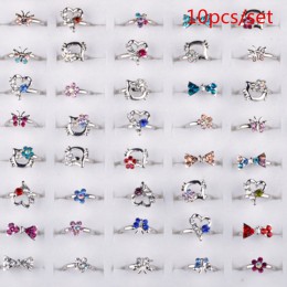 AOMU hurtownia 10 sztuk kot kreskówkowy kwiat biżuteria wiele mieszane piękne dziewczyny chłopcy księżniczka kryształ Rhinestone