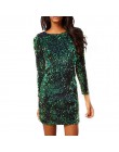 Suknia z zielonych cekinów kobiety Sexy sukienki klubowe 2019 Slim Fit Backless Bodycon Party klub nocny Mini sukienka vintage v