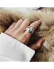 HUANZHI New Chic osobowość złoty kolor Metal Fat otwarte pierścienie minimalistyczny Design pierścienie dla kobiet dziewczyn Par