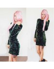 Suknia z zielonych cekinów kobiety Sexy sukienki klubowe 2019 Slim Fit Backless Bodycon Party klub nocny Mini sukienka vintage v