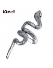 Kinel Fashion Snake Rings dla kobiet złoty kolor czarny metale ciężkie pierścień Punk Rock Vintage biżuteria dla zwierząt hurtow