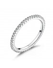 WOSTU oryginalna 100% 925 Sterling Silver proste geometryczne okrągłe pojedyncze wieżowych pierścienie dla kobiet prezent na boż