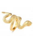 Kinel Fashion Snake Rings dla kobiet złoty kolor czarny metale ciężkie pierścień Punk Rock Vintage biżuteria dla zwierząt hurtow