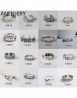 ANENJERY multi-style Vintage 925 srebro pierścionki Handmade rozmiar 18mm regulowane Thai srebrne pierścienie dla kobiet mężczyz