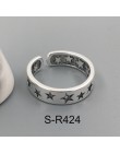 ANENJERY multi-style Vintage 925 srebro pierścionki Handmade rozmiar 18mm regulowane Thai srebrne pierścienie dla kobiet mężczyz