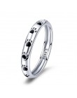 WOSTU oryginalna 100% 925 Sterling Silver proste geometryczne okrągłe pojedyncze wieżowych pierścienie dla kobiet prezent na boż