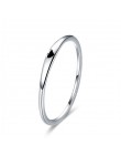 WOSTU oryginalna 100% 925 Sterling Silver proste geometryczne okrągłe pojedyncze wieżowych pierścienie dla kobiet prezent na boż