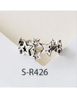 ANENJERY multi-style Vintage 925 srebro pierścionki Handmade rozmiar 18mm regulowane Thai srebrne pierścienie dla kobiet mężczyz