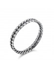 WOSTU oryginalna 100% 925 Sterling Silver proste geometryczne okrągłe pojedyncze wieżowych pierścienie dla kobiet prezent na boż