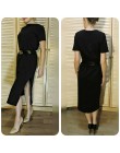 Maxi T koszula sukienka kobiety lato plaża Boho Sexy Party Vintage bandaż dzianiny Bodycon w stylu Casual, czarny długi suknie s