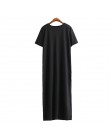 Maxi T koszula sukienka kobiety lato plaża Boho Sexy Party Vintage bandaż dzianiny Bodycon w stylu Casual, czarny długi suknie s