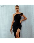 Adyce Bodycon bandaż sukienka kobiety Vestidos 2019 lato Sexy elegancki biały czarny jedno ramię Midi Celebrity sukienek