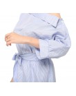 summer dress Lato sukienki niebieski koszula w paski krótka sukienka Mini Sexy Side podział pół rękawa sukienka plazowa 2019 suk