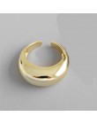 HUANZHI New Chic osobowość złoty kolor Metal Fat otwarte pierścienie minimalistyczny Design pierścienie dla kobiet dziewczyn Par