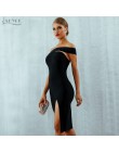 Adyce Bodycon bandaż sukienka kobiety Vestidos 2019 lato Sexy elegancki biały czarny jedno ramię Midi Celebrity sukienek