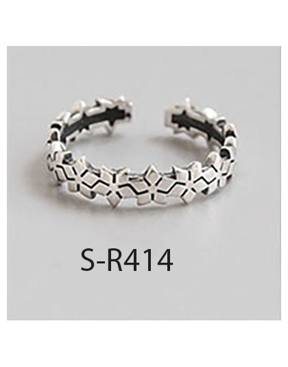 ANENJERY multi-style Vintage 925 srebro pierścionki Handmade rozmiar 18mm regulowane Thai srebrne pierścienie dla kobiet mężczyz