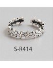 ANENJERY multi-style Vintage 925 srebro pierścionki Handmade rozmiar 18mm regulowane Thai srebrne pierścienie dla kobiet mężczyz
