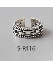 ANENJERY multi-style Vintage 925 srebro pierścionki Handmade rozmiar 18mm regulowane Thai srebrne pierścienie dla kobiet mężczyz