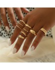 LETAPI 11 sztuk/zestaw prosta konstrukcja okrągłe złote kolorowe pierścienie zestaw dla kobiet Handmade geometria Finger zestaw 