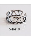 ANENJERY multi-style Vintage 925 srebro pierścionki Handmade rozmiar 18mm regulowane Thai srebrne pierścienie dla kobiet mężczyz