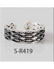 ANENJERY multi-style Vintage 925 srebro pierścionki Handmade rozmiar 18mm regulowane Thai srebrne pierścienie dla kobiet mężczyz
