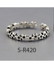 ANENJERY multi-style Vintage 925 srebro pierścionki Handmade rozmiar 18mm regulowane Thai srebrne pierścienie dla kobiet mężczyz
