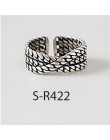 ANENJERY multi-style Vintage 925 srebro pierścionki Handmade rozmiar 18mm regulowane Thai srebrne pierścienie dla kobiet mężczyz