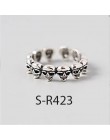 ANENJERY multi-style Vintage 925 srebro pierścionki Handmade rozmiar 18mm regulowane Thai srebrne pierścienie dla kobiet mężczyz
