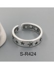 ANENJERY multi-style Vintage 925 srebro pierścionki Handmade rozmiar 18mm regulowane Thai srebrne pierścienie dla kobiet mężczyz