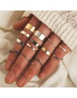LETAPI 11 sztuk/zestaw prosta konstrukcja okrągłe złote kolorowe pierścienie zestaw dla kobiet Handmade geometria Finger zestaw 