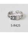 ANENJERY multi-style Vintage 925 srebro pierścionki Handmade rozmiar 18mm regulowane Thai srebrne pierścienie dla kobiet mężczyz