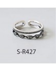 ANENJERY multi-style Vintage 925 srebro pierścionki Handmade rozmiar 18mm regulowane Thai srebrne pierścienie dla kobiet mężczyz