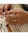 LETAPI 11 sztuk/zestaw prosta konstrukcja okrągłe złote kolorowe pierścienie zestaw dla kobiet Handmade geometria Finger zestaw 