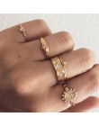 LETAPI 11 sztuk/zestaw prosta konstrukcja okrągłe złote kolorowe pierścienie zestaw dla kobiet Handmade geometria Finger zestaw 