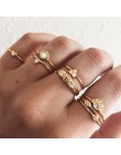 LETAPI 11 sztuk/zestaw prosta konstrukcja okrągłe złote kolorowe pierścienie zestaw dla kobiet Handmade geometria Finger zestaw 